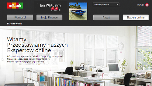 Serwis transakcyjny - Ekspert online w mBanku